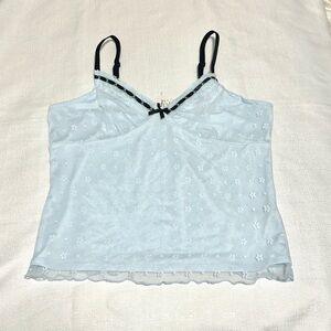 Coquette Baby Blue Mesh Top